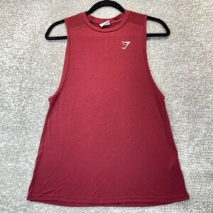 Gymshark Womens Small Burgundy Red Mesh Back Muscle Tank Top Muscle Tee